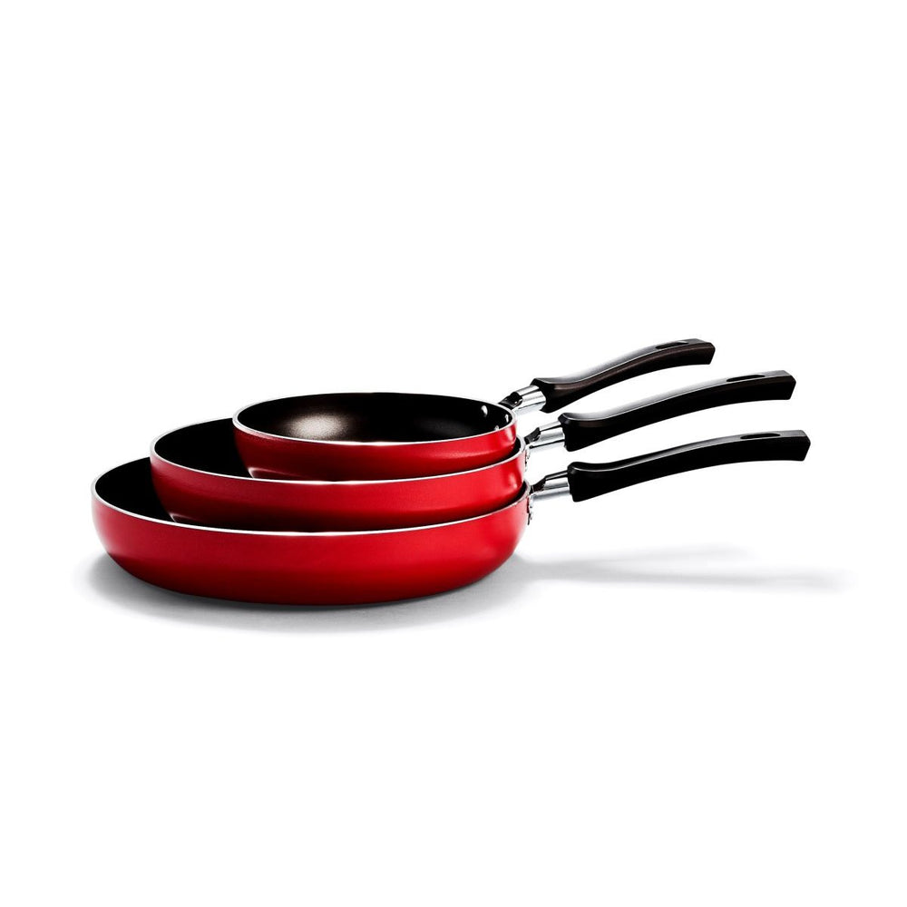 Juego Sartenes 18-24-28 Cm Rojo Lamex
