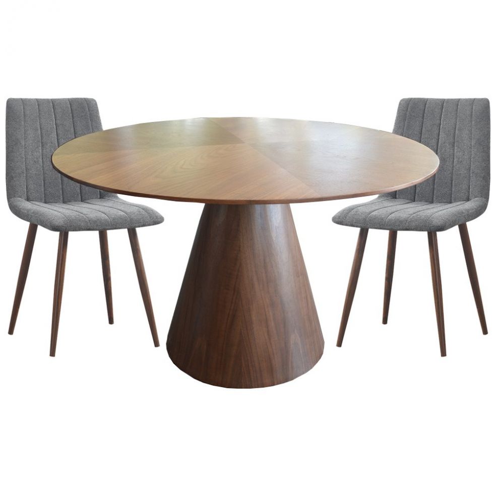 Antecomedor Piccola Turquía con 4 Sillas Tela Gris Sonama