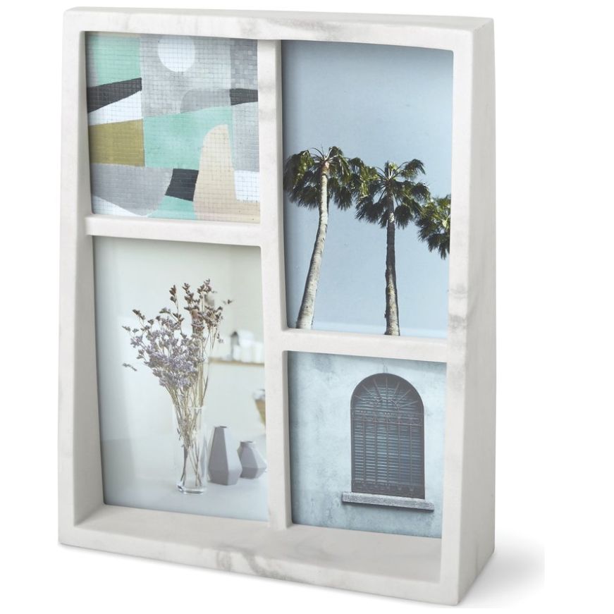 Portarretrato Umbra Edge Marble Multi Blanco/ Gris