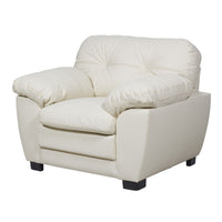 Protos Armchair in Vinyl Leather Bone Color Boal