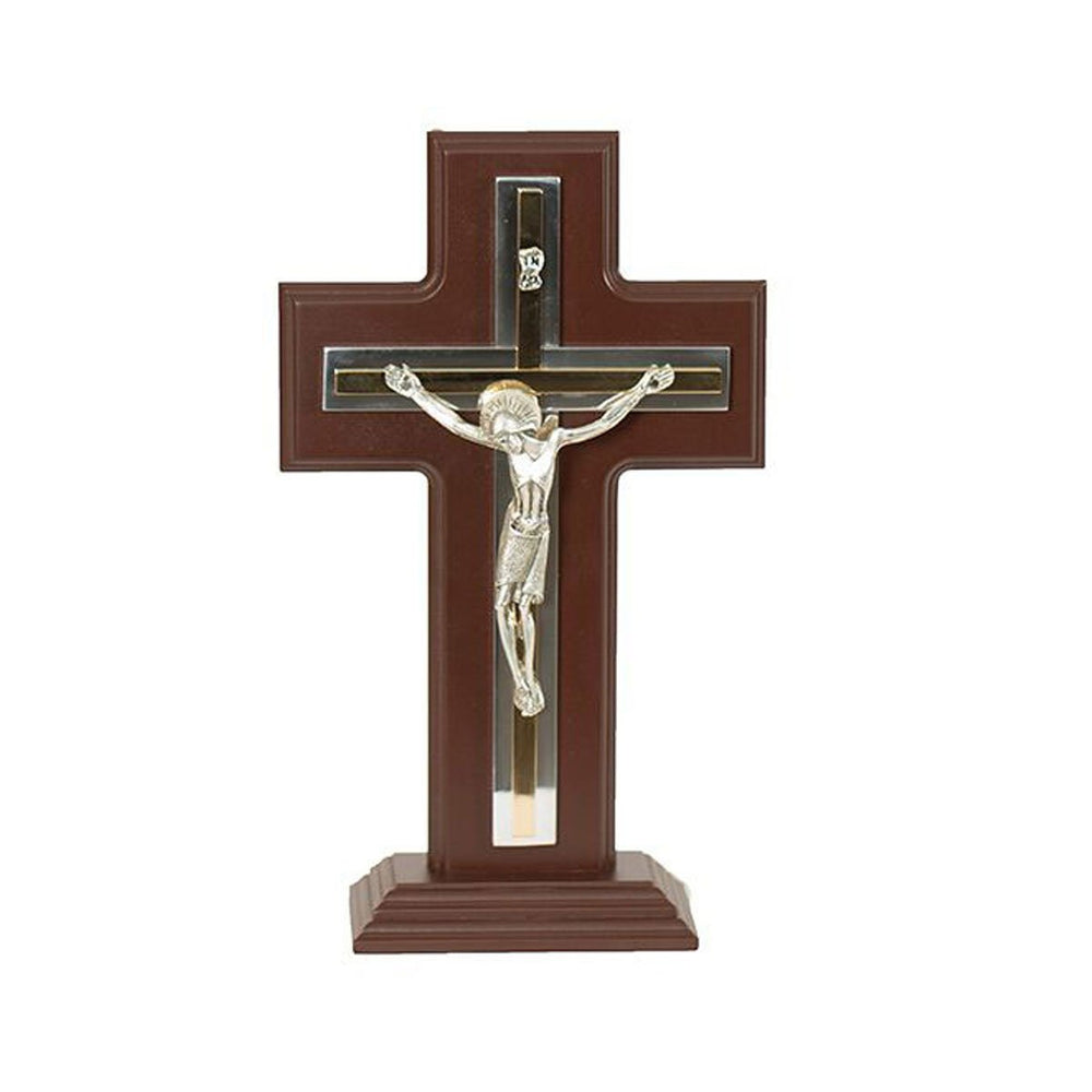 Crucifijo No.25 de Base Madera con Metal Jorvina