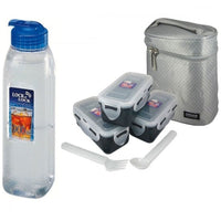 Set de Lunch (Lonchera, Contenedores, Cubiertos y Botella de Agua) Lock \& Lock