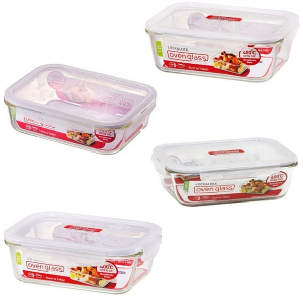 Set de Refráctarios con Tapa Euro Rectángulares Lock \& Lock