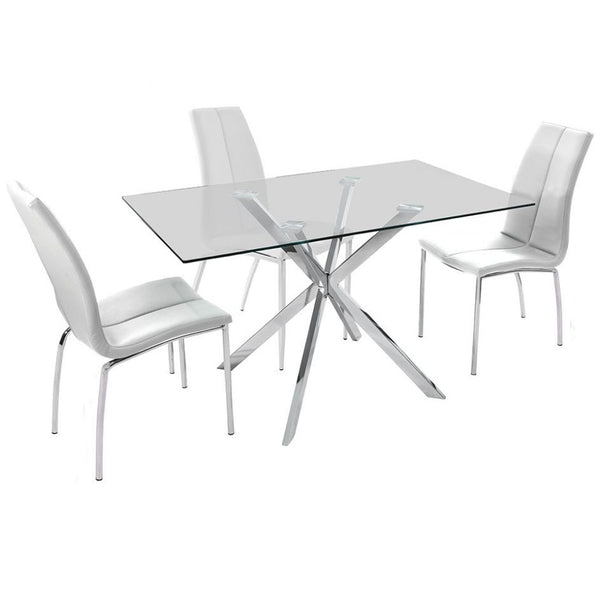 Antecomedor Blanco Rectangular Gala con 4 Sillas Il Mueble