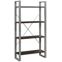 Librero Sauder Rock Glen 4 Repisas Café con Negro