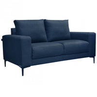 Love Seat Qubo Muebles Liz Tapizado en Tela Azul