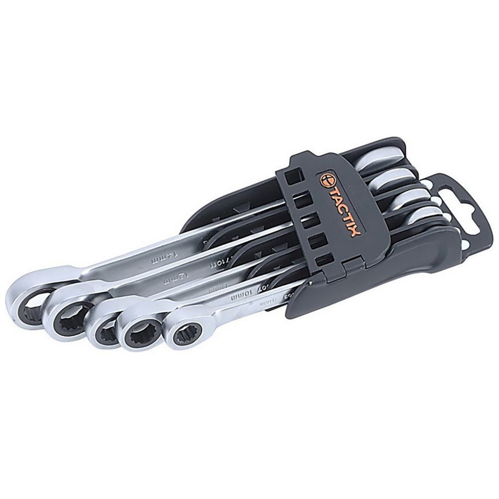 Set Llave Combinada Giratoria 72 Dientes 5 Pz Alta Precision 8,10,13,15,17Mm Tactix