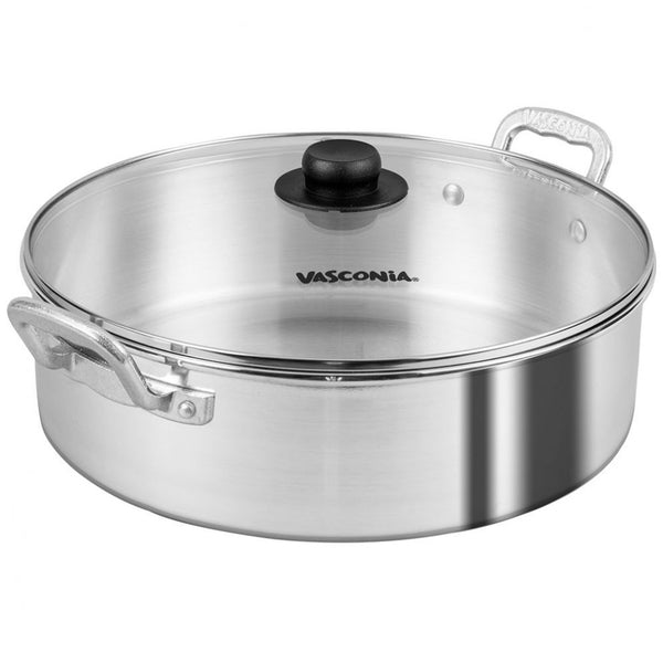 Arrocera Aluminio 34 Cm Tapa Vidrio Vasconia