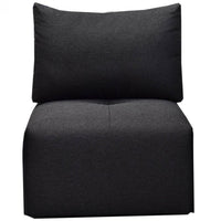 Sillón Sin Brazos Ukima Liz Tapizado en Tela Gris Obscuro