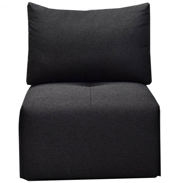 Sillón Sin Brazos Ukima Liz Tapizado en Tela Gris Obscuro