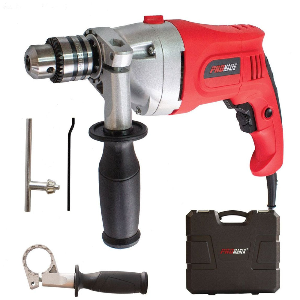 Taladro Percutor 850W Promaker C/ Estuche Incluido, Velocidad Variable C/ Retroceso