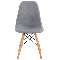 Silla Retro Tela Gris Oscuro Pata Madera Natural Terzetto