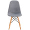 Silla Retro Tela Gris Oscuro Pata Madera Natural Terzetto