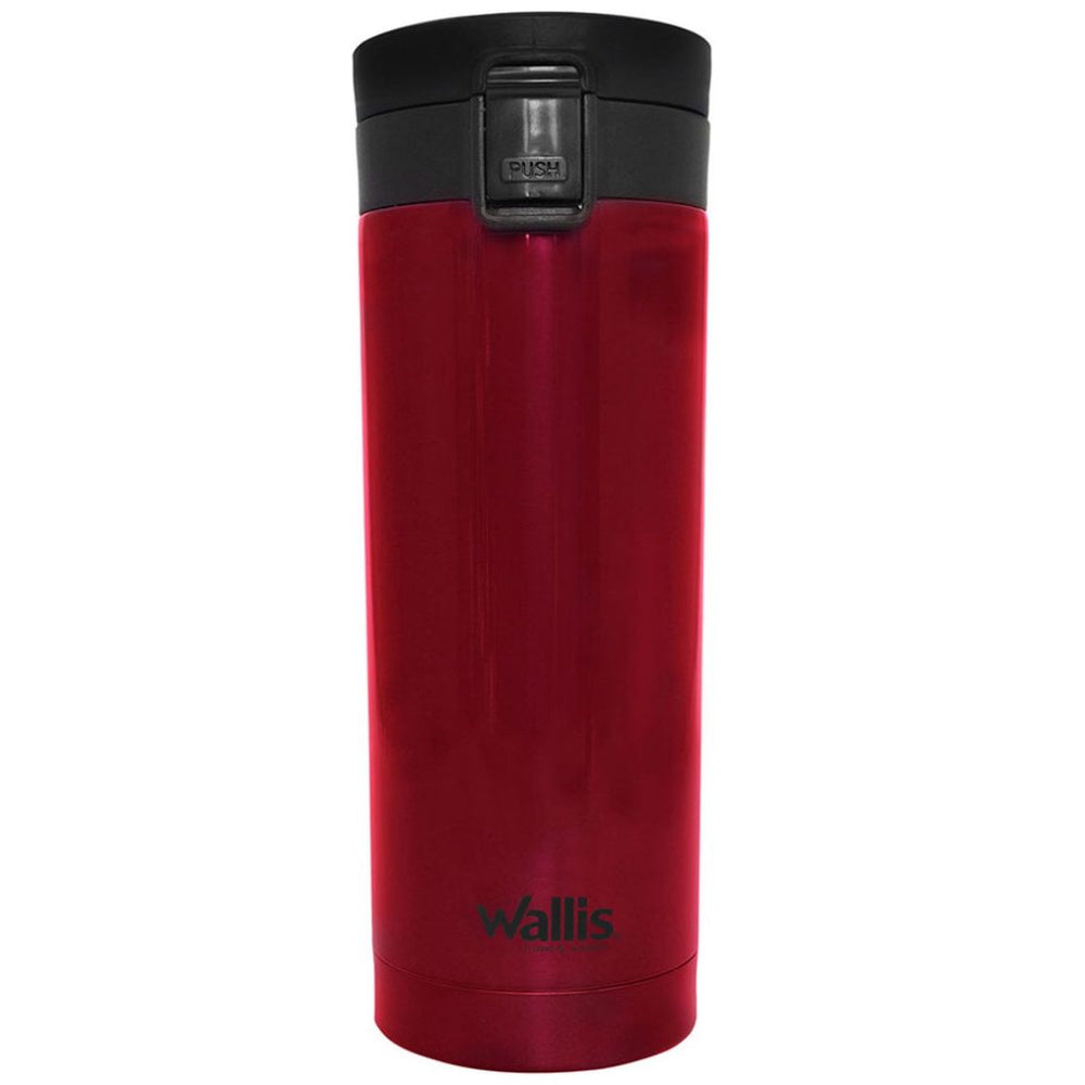 Metallic Red Thermos with Black Wallis