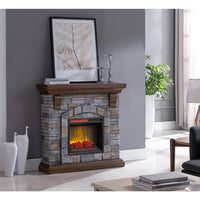 Chimenea Eléctrica de Piedra en Tonos Grises Hearthpro