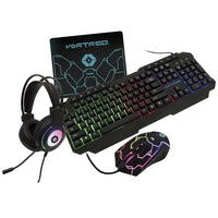 Bundle Gamer Perfect Choice Headphones, Mouse, Mousepad and Keyboard 4 in 1 Black Gear Up
