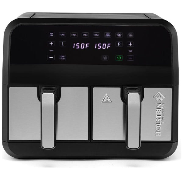 Freidora de Aire Dual de 7.6L Negro Acero Holstein