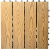 Piso Modular Deck Madera Natural para Jardín de 30 X 30 Cm Cubre 0.81M2 Deco Pvc