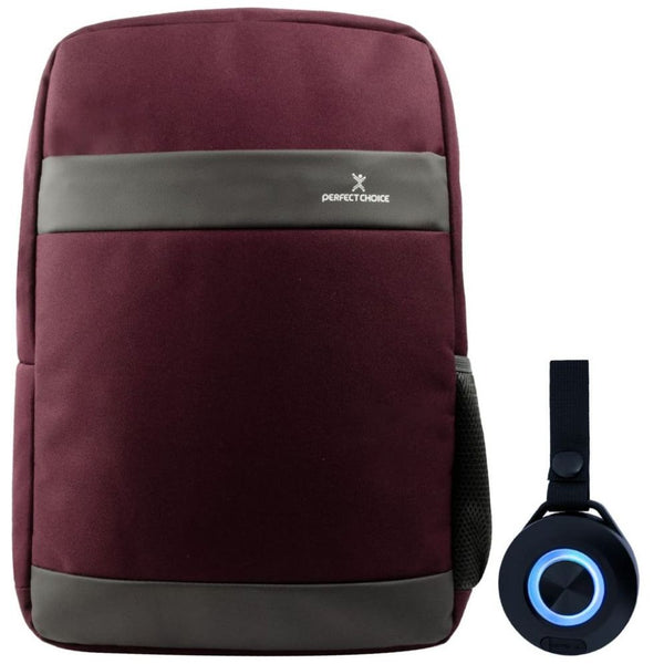 Mochila Portalaptop Perfect Choice Bold Tinto+ Bocina Bt Rgb