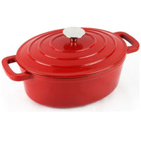 Cacerola Oval Ferro 28Cm Hierro Fundido Rojo Magefesa