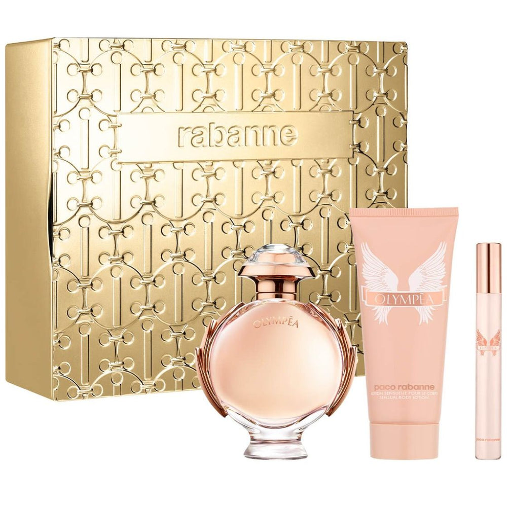 Fragancia Set Paco Rabanne Olympea Edp 80 Ml + Body Lotion 100 Ml  + Edp 10 Ml para Mujer