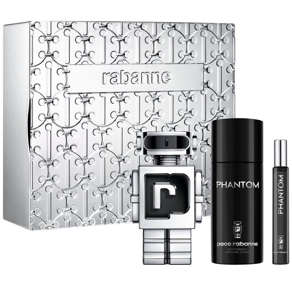 Fragancia Set Paco Rabanne Phantom Edt 100 Ml + Desodorante 150 Ml + Edt 10 Ml para Hombre