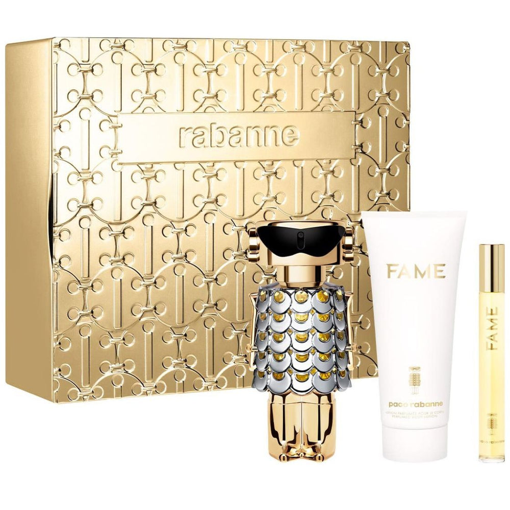 Fragancia Set Paco Rabanne Fame Edp 80 Ml + Body Lotion 100 Ml + Edp 10 Ml para Mujer