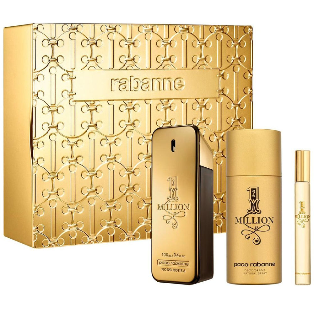 Fragancia Set Paco Rabanne One Million Edt 100 Ml  + Desodorante 150 Ml + Edt 10 Ml para Hombre