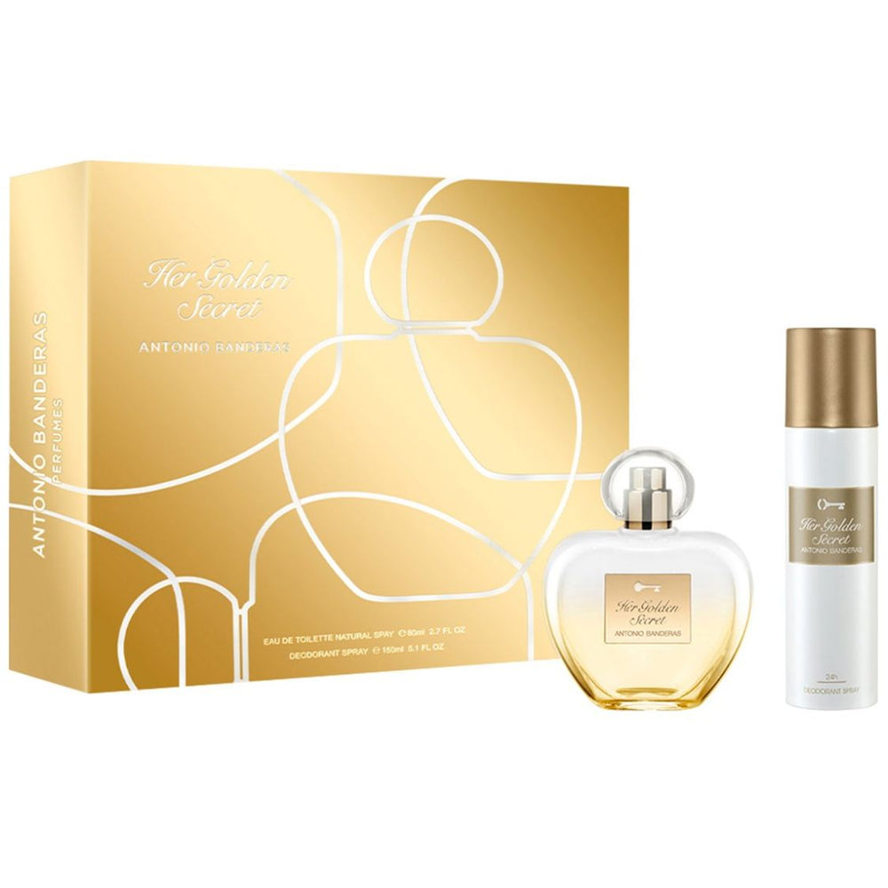 Antonio Banderas Her Golden Secret Set para Mujer Fragancia Edt 80Ml + Desodorante 150Ml