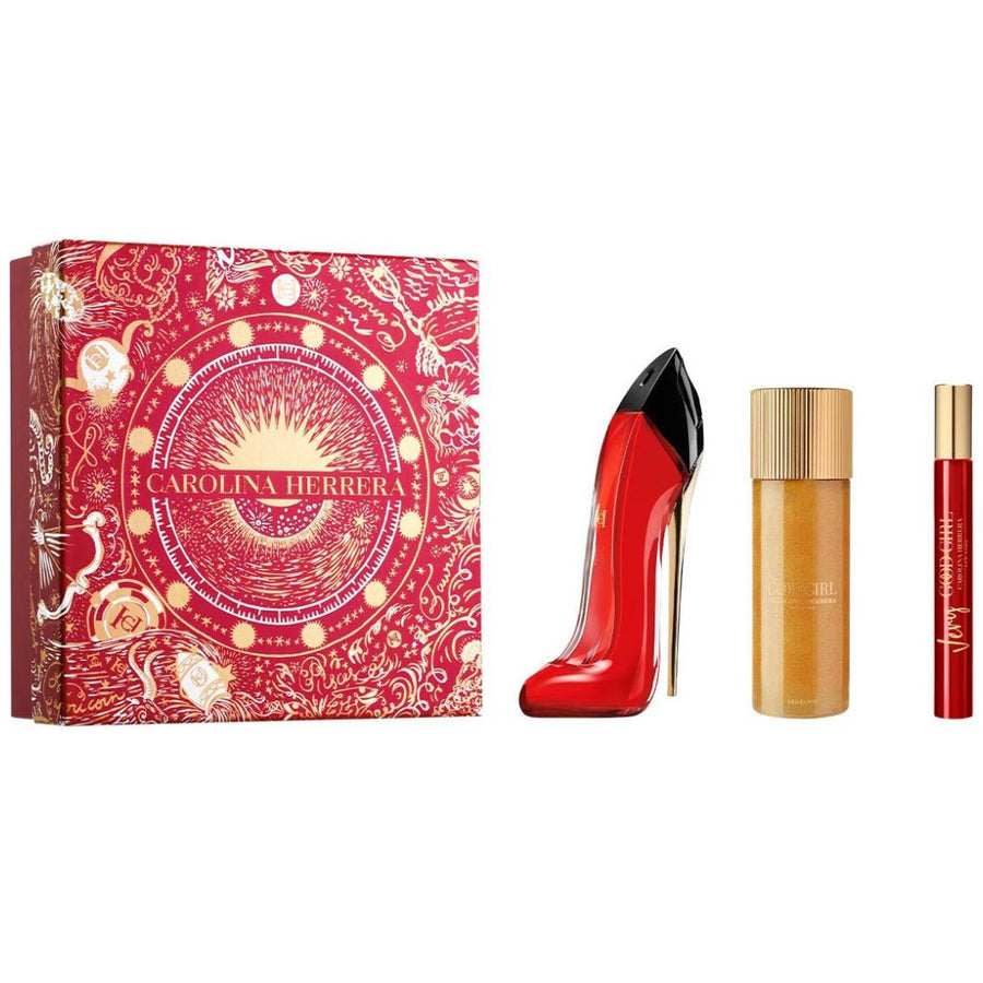 Fragancia Set Carolina Herrera Very Good Girl Edp 80 Ml + Leg Oil 100 Ml  + Edp 10 Ml para Mujer