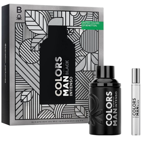 Benetton Colors Black Intenso Set para Hombre Fragancia Edt 100Ml + Vial 10Ml
