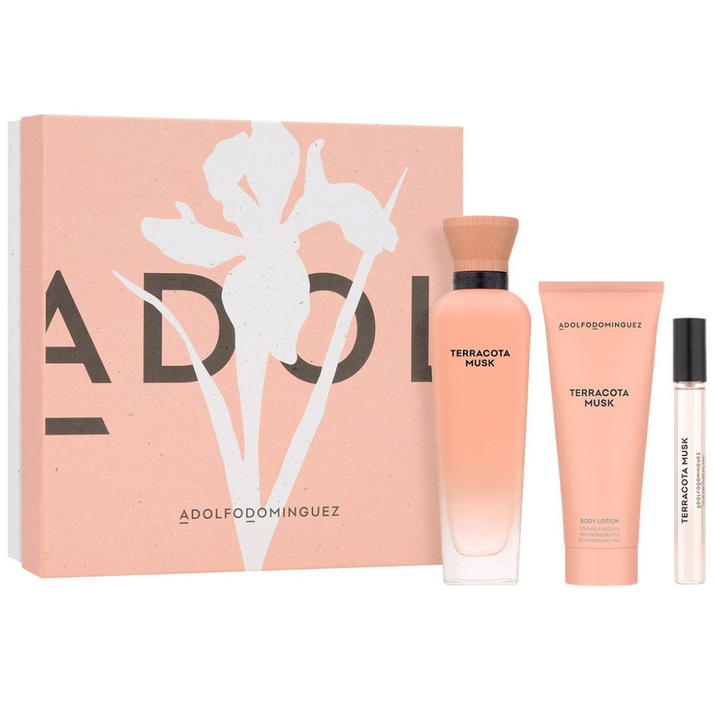 Fragancia Set Adolfo Dominguez Terracota Musk Edp 120 Ml + Edp10 Ml  + Body Lotion 75 Ml para Mujer